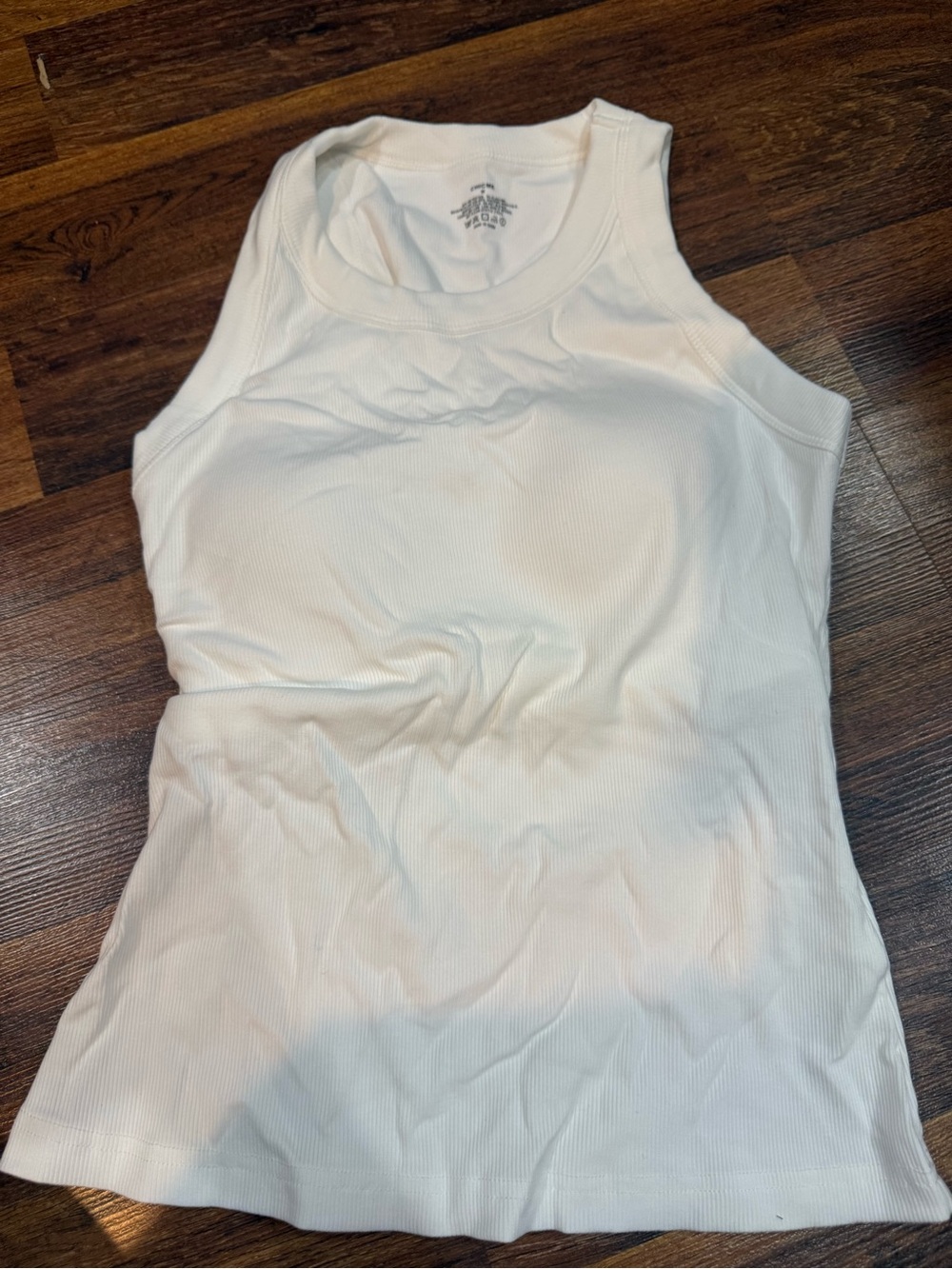 Women's M Classic White Ribbed Tank Top